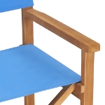 Sedie da Regista Pieghevoli 2 pz Blu in Legno Massello di Teak