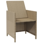 Sedie da Giardino con Cuscini 4 pz in Polyrattan Beige