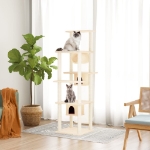 Albero per Gatti con Tiragraffi in Sisal Crema 169 cm