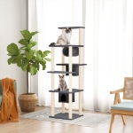 Albero per Gatti con Tiragraffi in Sisal Grigio Scuro 169 cm