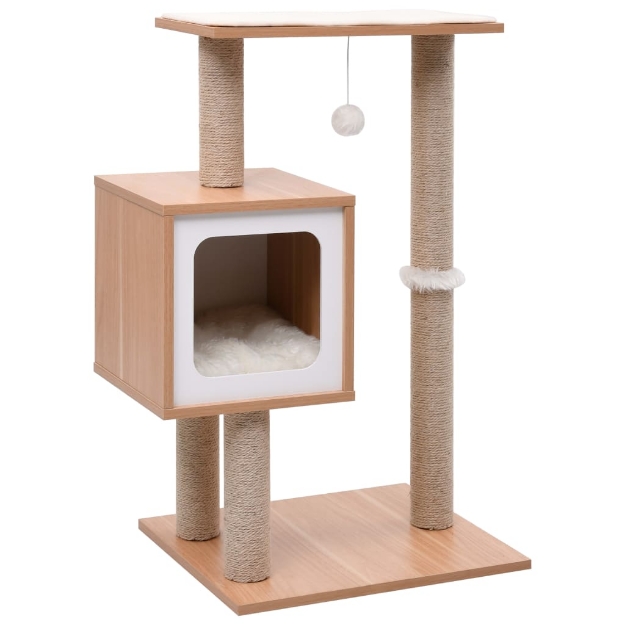 Albero per Gatti con Tappeto Tiragraffi in Sisal 82 cm