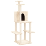 Albero per Gatti con Tiragraffi in Sisal Crema 144,5 cm