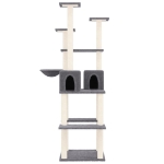 Albero per Gatti con Tiragraffi in Sisal Grigio Scuro 167 cm