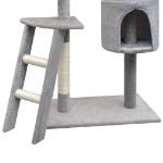 Albero per Gatti con Tiragraffi in Sisal 150 cm Grigio