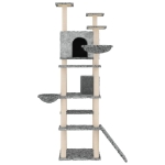 Albero per Gatti con Tiragraffi in Sisal Grigio Chiaro 191 cm