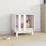 Casetta per Cani bianco 50x40x52 cm in Legno Massello di Pino