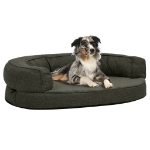 Materasso Ergonomico per Cani 75x53 cm Pile Lino Grigio Scuro