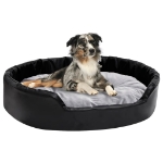 Lettino per Cani Nero e Grigio 90x79x20 cm Peluche e Similpelle