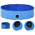 Piscina per Cani Pieghevole Blu 80x20 cm in PVC