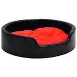 Lettino per Cani Nero e Rosso 99x89x21 cm Peluche e Similpelle