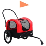 Rimorchio Bici per Animali e Carrello Jogging Rosso Nero