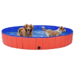 Piscina per Cani Pieghevole Rossa 200x30 cm in PVC