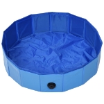 Piscina per Cani Pieghevole Blu 80x20 cm in PVC