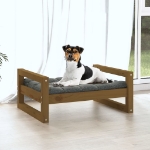 Cuccia per Cani Miele 55,5x45,5x28 cm Legno Massello di Pino