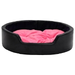 Lettino per Cani Nero e Rosa 79x70x19 cm Peluche e Similpelle