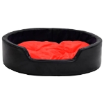 Lettino per Cani Nero e Rosso 99x89x21 cm Peluche e Similpelle