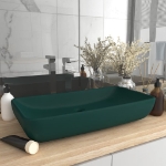 Lavabo Lusso Rettangolare Verde Scuro Opaco 71x38 cm Ceramica