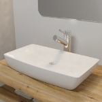 Lavello Bianco in Ceramica di Lusso Rettangolare 71 x 39 cm