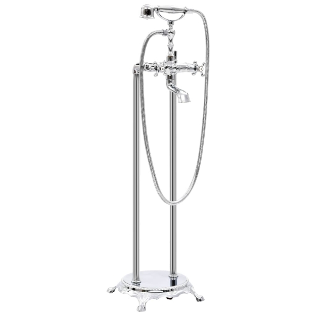 Rubinetteria a Colonna per Vasca Acciaio Inox 99,5 cm Argento