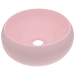 Lavandino Lusso Rotondo Rosa Opaco 40x15 cm in Ceramica