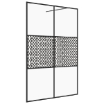 Parete per Doccia Walk-in Vetro Trasparente ESG 140x195cm Nera