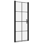 Porte per Doccia in Vetro Temperato 81x195 cm Nera