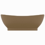 Lavandino con Troppopieno Ovale Crema Opaco 58,5x39cm Ceramica