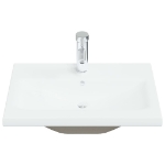 Lavabo da Incasso con Rubinetto 61x39x18 cm in Ceramica Bianco