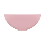 Lavandino Lusso Rotondo Rosa Opaco 32,5x14 cm in Ceramica