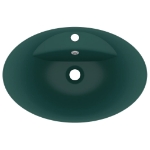 Lavabo Troppopieno Ovale Verde Scuro Opaco 58,5x39cm Ceramica