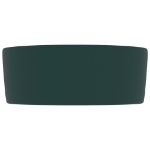 Lavandino Lusso Rotondo Verde Scuro Opaco 40x15 cm in Ceramica