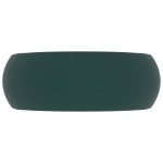 Lavandino Lusso Rotondo Verde Scuro Opaco 40x15 cm in Ceramica