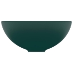 Lavandino Lusso Rotondo Verde Scuro Opaco 32,5x14 cm Ceramica