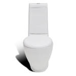 Set WC e Bidet con Piede in Ceramica Bianca