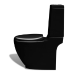 Set di Bidet e Toilette da Pavimento in Ceramica Nera