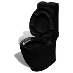 Set di Bidet e Toilette da Pavimento in Ceramica Nera