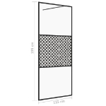 Parete per Doccia Walk-in Vetro Trasparente ESG 115x195cm Nera