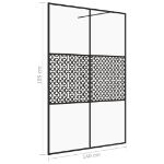 Parete per Doccia Walk-in Vetro Trasparente ESG 140x195cm Nera