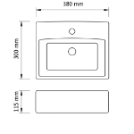 Lavandino con Foro per Rubinetto 38x30x11,5 cm Ceramica Argento