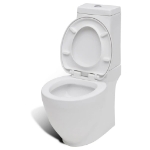 Set WC e Bidet con Piede in Ceramica Bianca