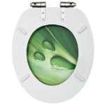 Tavolette WC Chiusura Ammortizzata 2pz MDF Verde Goccia d'Acqua