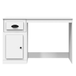 Scrivania Cassetto Bianco Lucido 115x50x75 cm Legno Multistrato