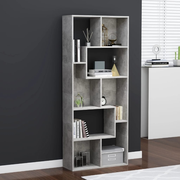 Libreria Grigio Cemento 67x24x161 cm in Truciolato