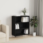 Libreria Nera 69,5x32,5x90 cm in Legno Multistrato