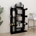 Libreria Nera 86x25,5x140 cm in Truciolato