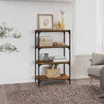 Libreria rovere fumo 60x33x100 cm Legno Multistrato e Acciaio