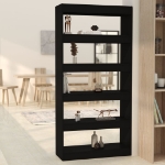 Libreria/Divisorio Nero 80x30x166 cm in Truciolato