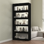 Libreria/Divisorio Nero 80x30x167,4 cm Legno Massello di Pino