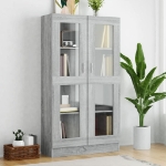 Mobile Vetrina Grigio Sonoma 82,5x30,5x150 cm Legno Multistrato