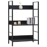 Scaffale Libri 3 Ripiani Nero 60x27,6x90,5 cm Legno Multistrato